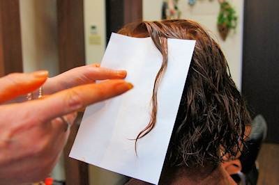 ヘナをした左側