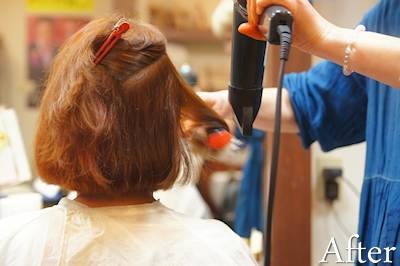 乾いた髪にブローしてみる