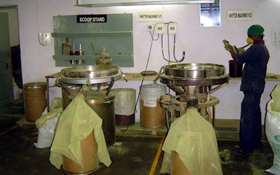 Process �A crushed finely , into a uniform particle size.